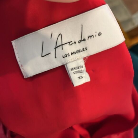 L’Academie, Size XS, Red Animal Print Long Cuffed Sleeve Mini Dress! - Picture 8 of 10